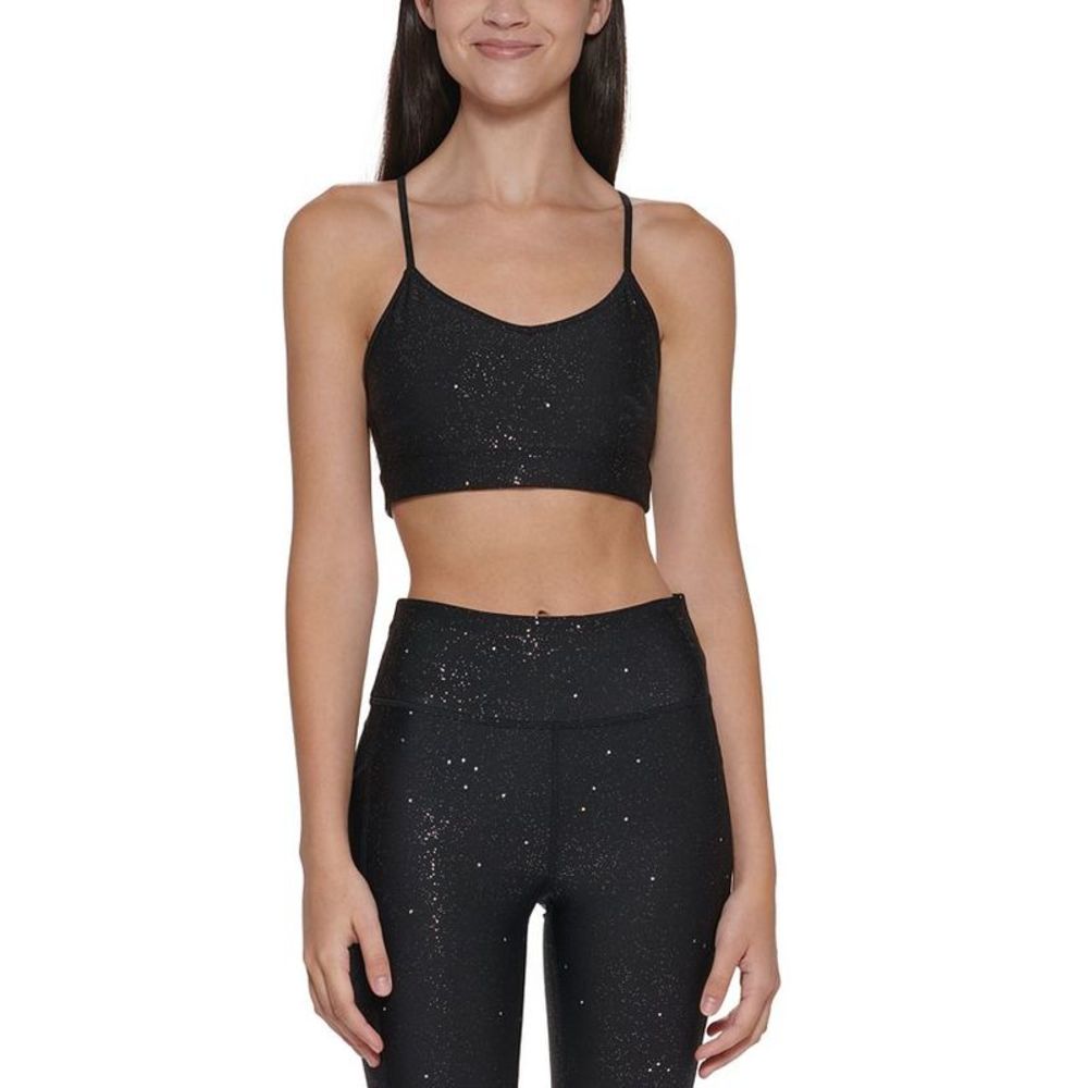 DKNY Women's Sport Twilight Print Low Impact Sports Bra Black Size Medium